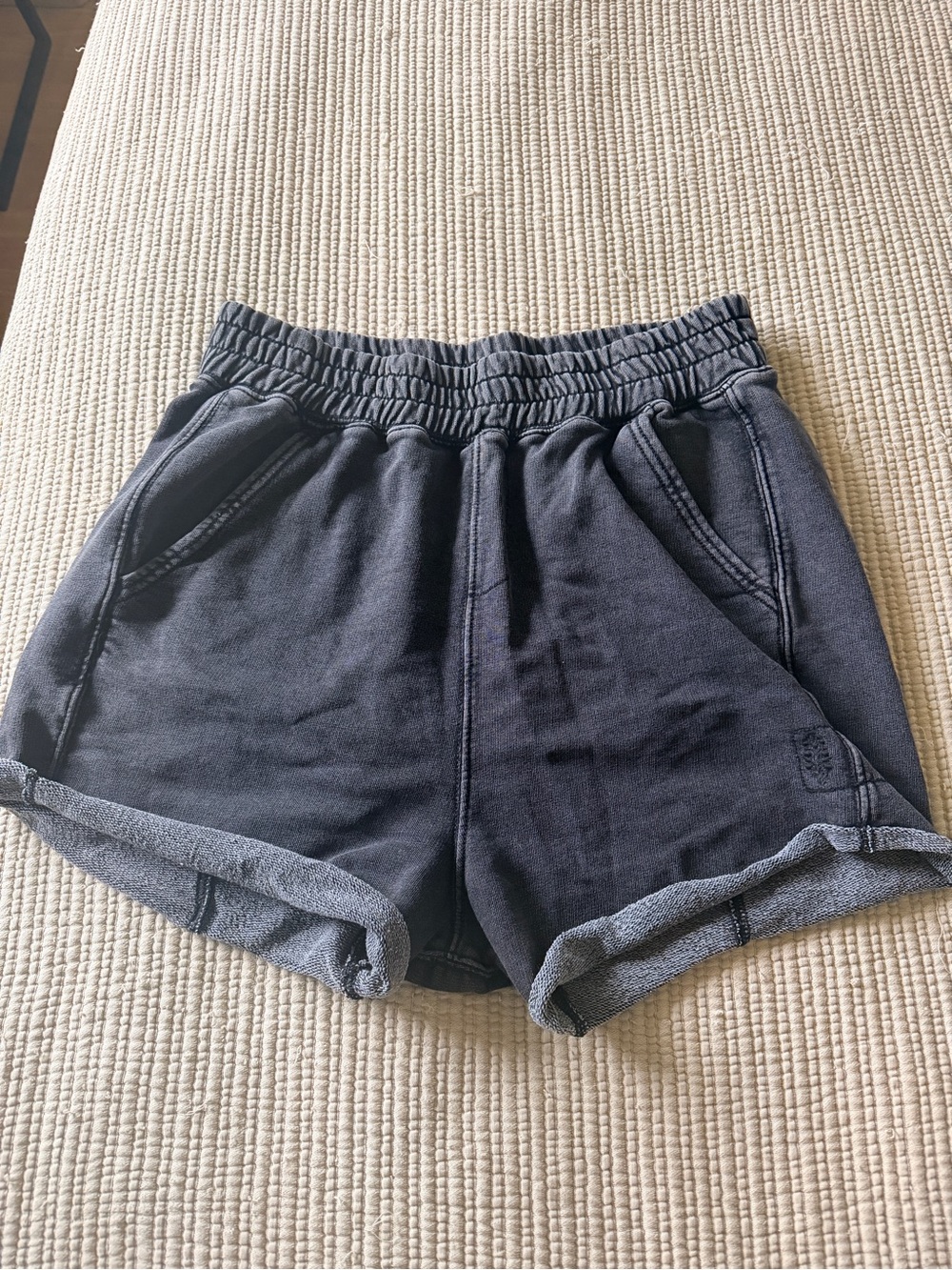 FP Movement Washed Black Sweat Shorts Size Large